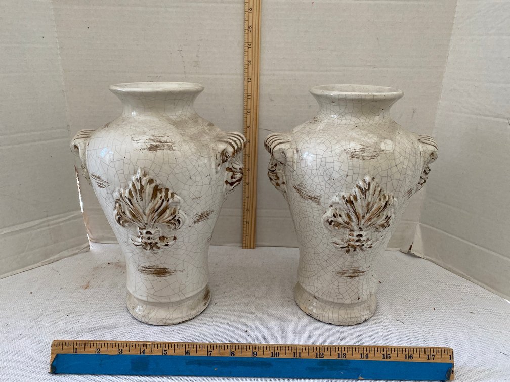 Matched Pair Ceramic Reproduction Vases