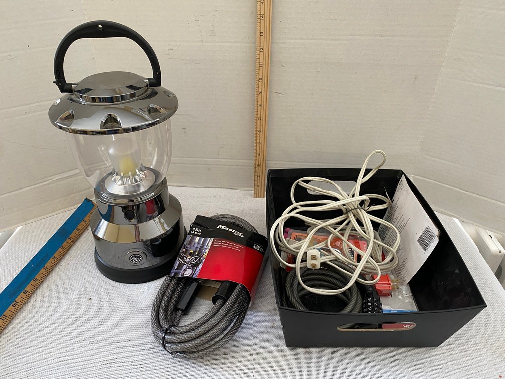 Household Items, GE Lantern does Work, 15 Foot Master Lock still in Packaging