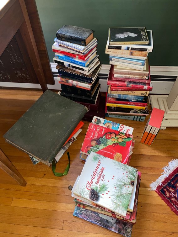Assortment of books and cooking books