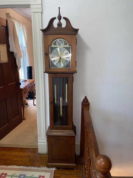 Wooden grandfather clock