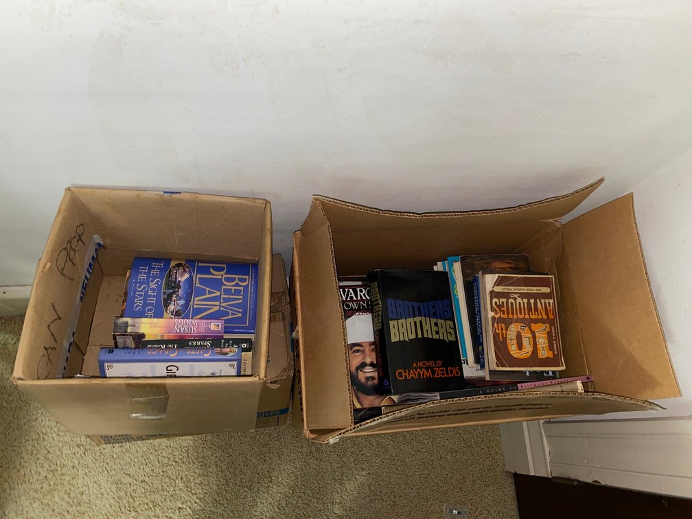 4 Boxes of books