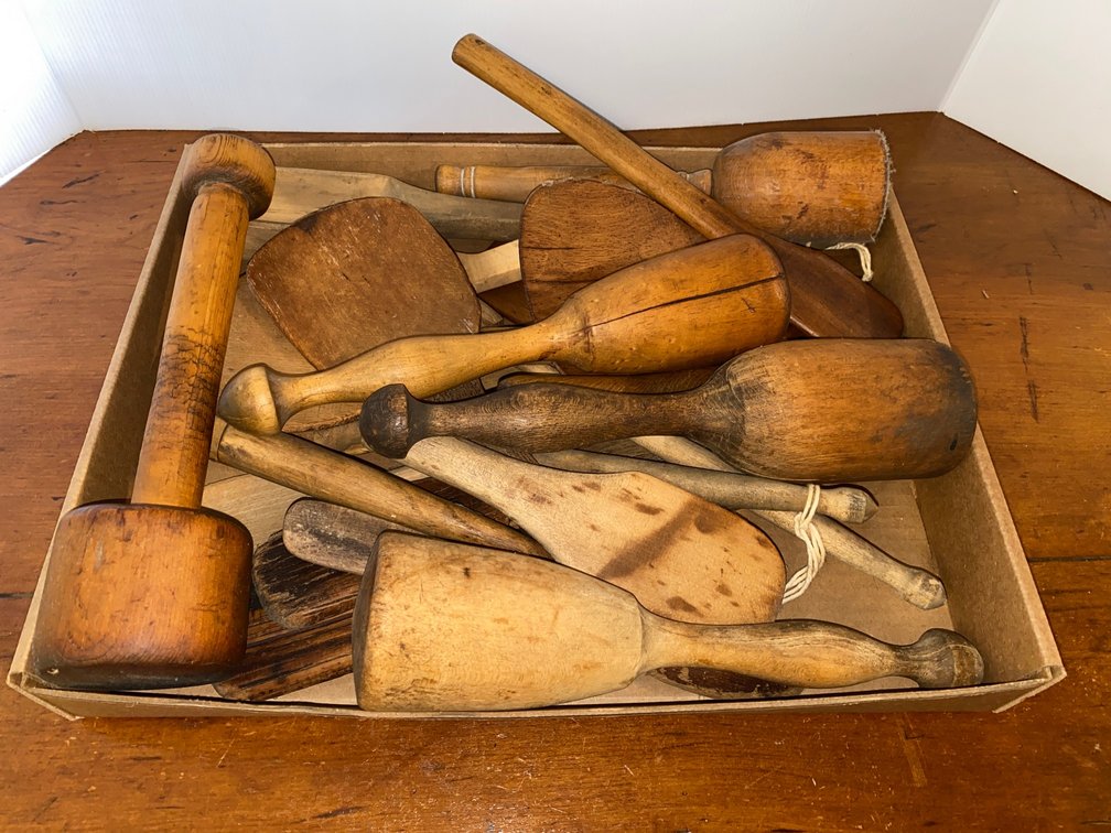 Vintage wooden kitchen tools
