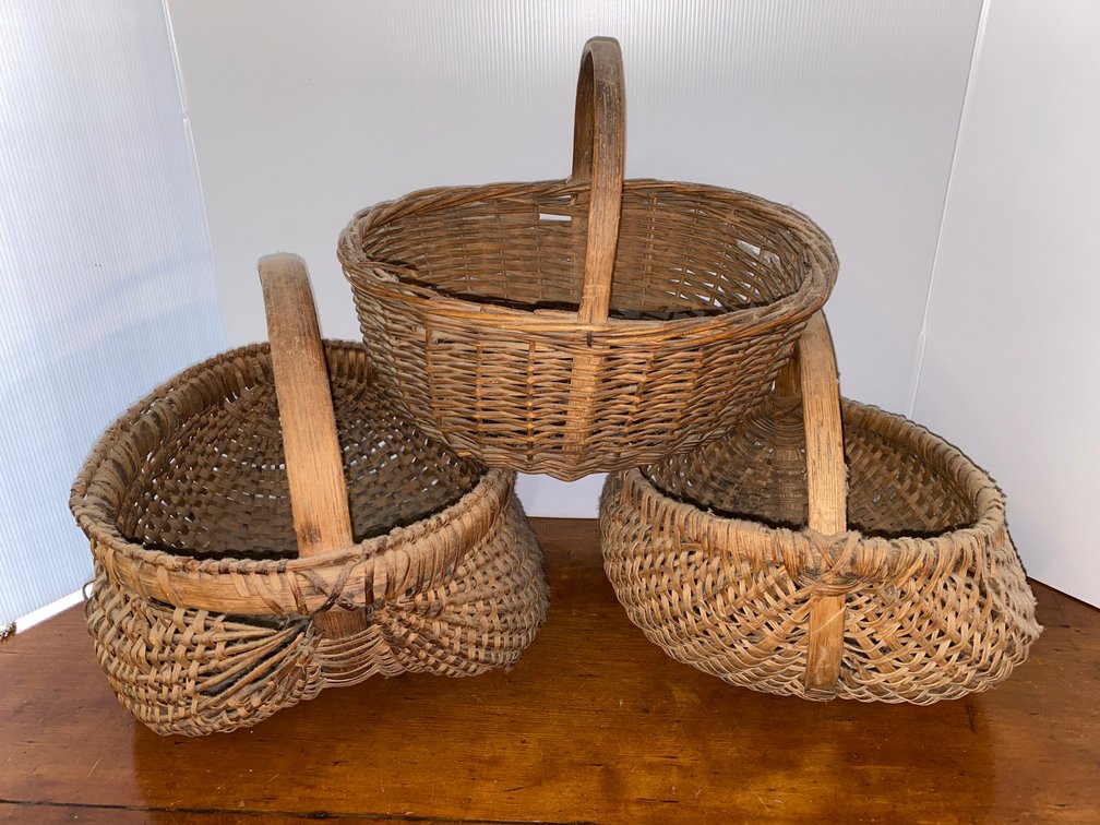 Woven wicker baskets