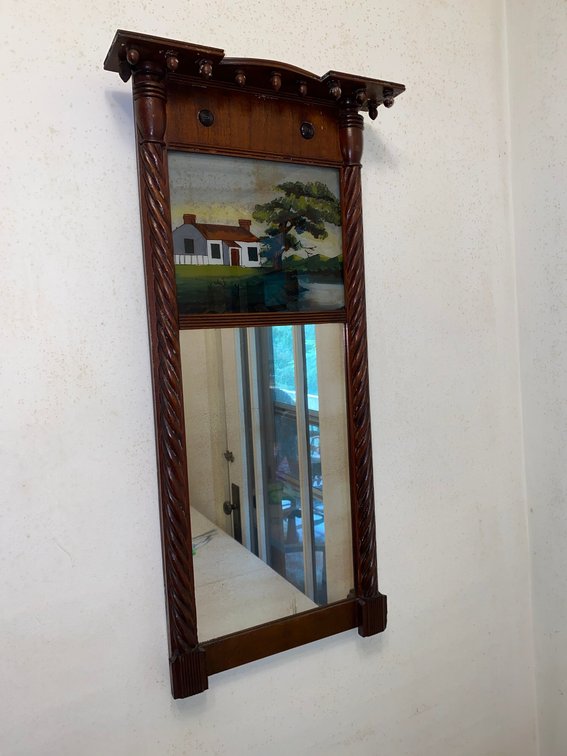 American Federal Mahogany eglomise mirror
