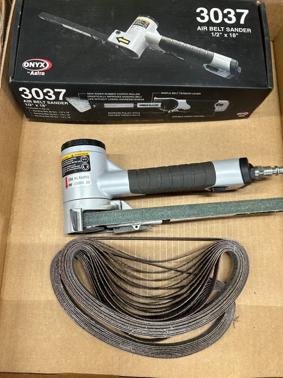 Onyx 3037 Air Belt Sander 1/2 inch Belts 18 Long