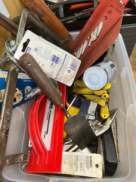 Tub with Various Household Tools