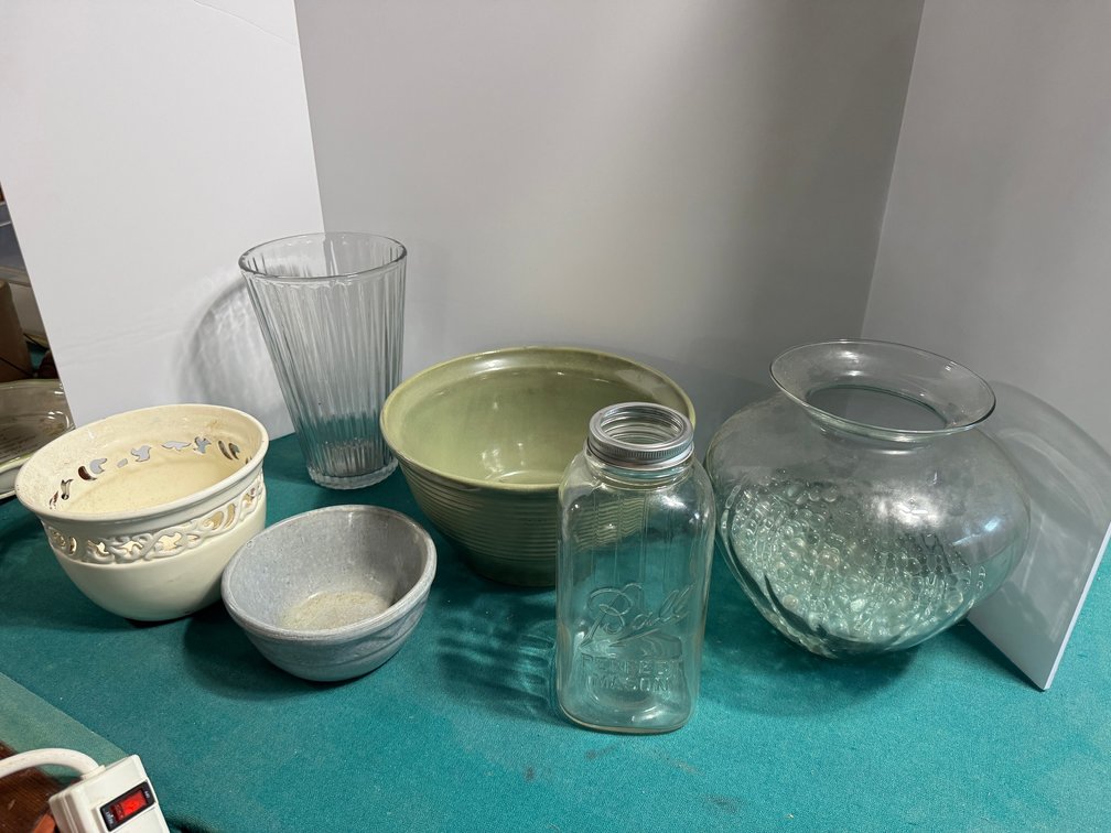 Ball Jar, Ceramic Bowls, Glass Vases