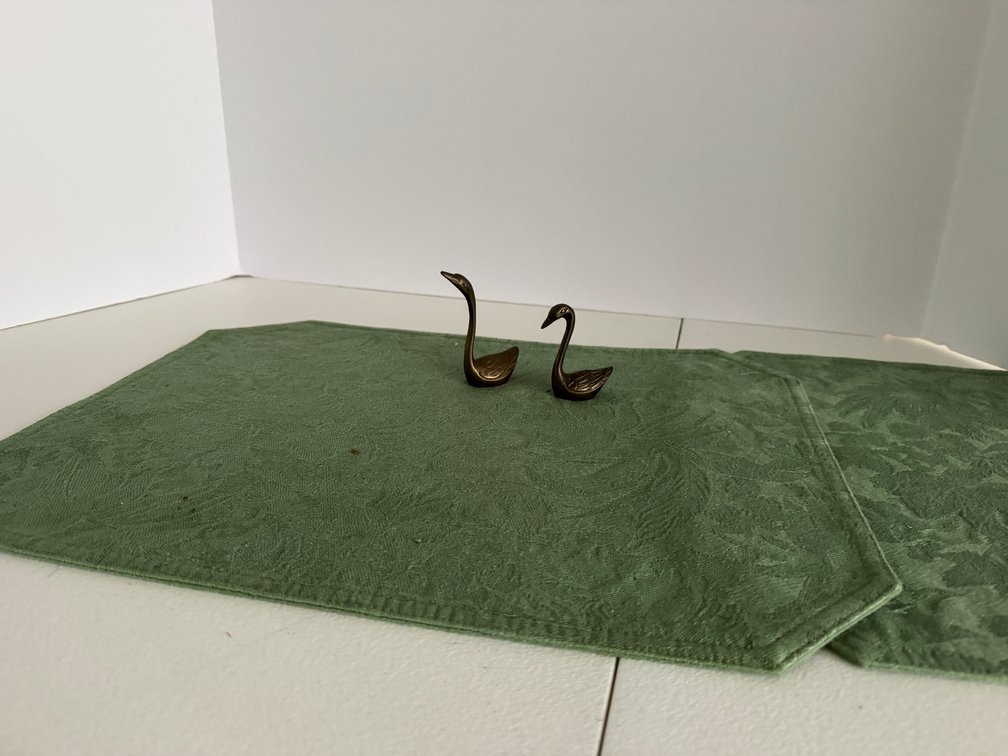 2 Brass Swan Figurines