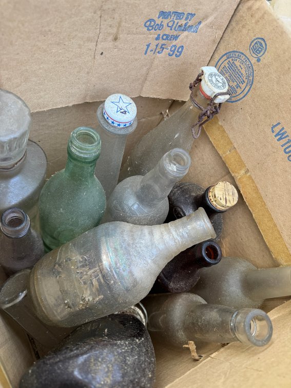 10 Vintage Glass Bottles
