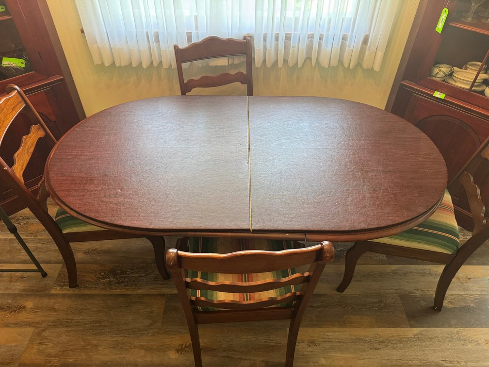 Oval Wooden Dining Table and 3 Chairs