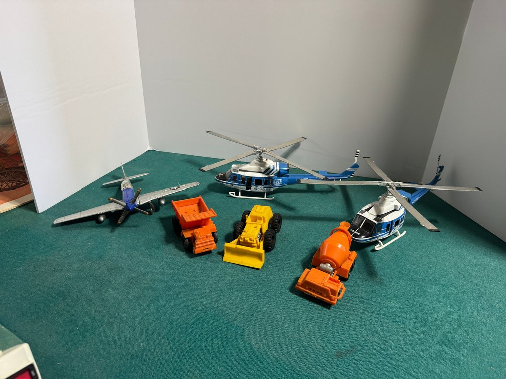 Toy Police Helicopters, Toy Airplane, Toy Construction Vehicles