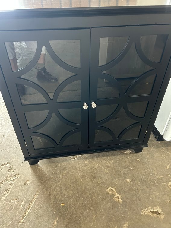 2-Door 2 shelf Glass Front Cabinet