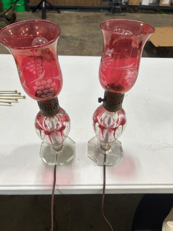 2-Morgantown glass Table Lamps