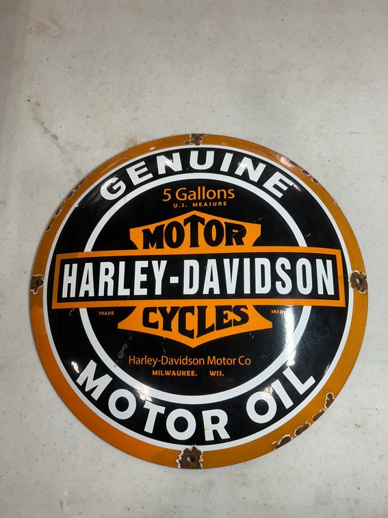 Harley Davidson Motor Oil Dome Sign