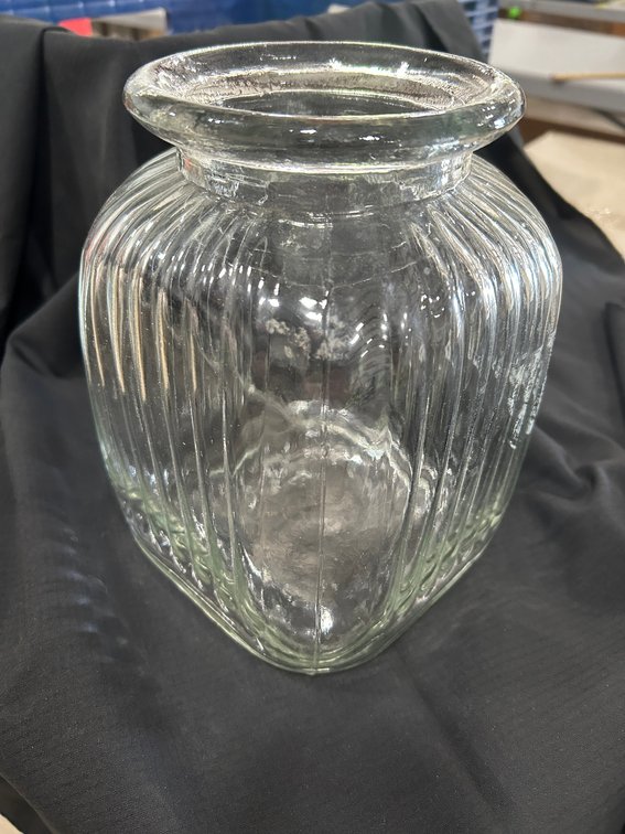 Vintage Artland Ribbed Glass Canister Jar