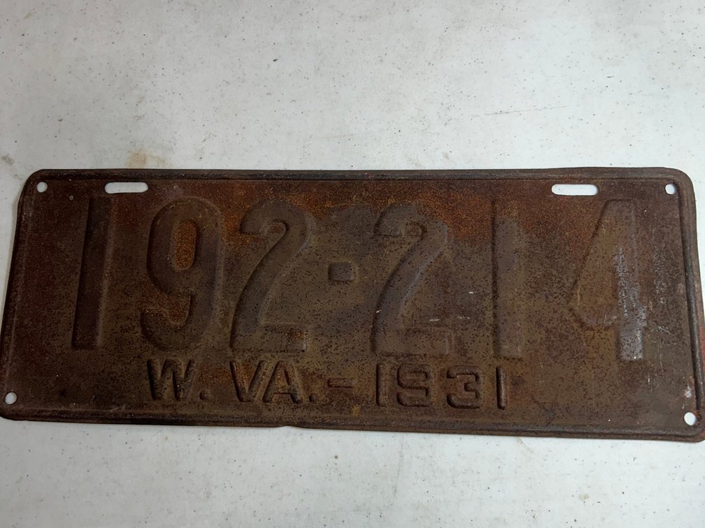 1931 WV License Plate
