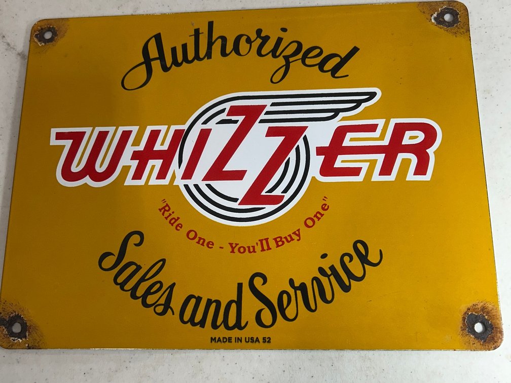 Metal Whizzer Sales and Service Sign