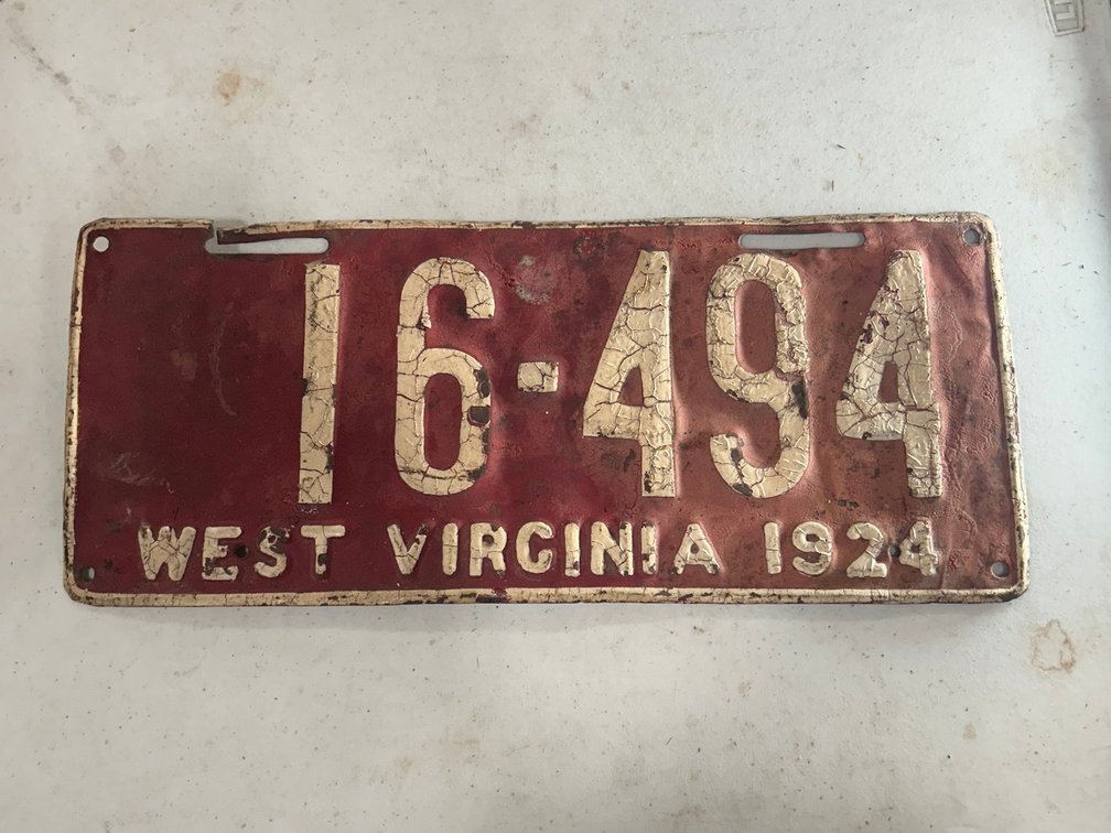 1924 WV License Plate