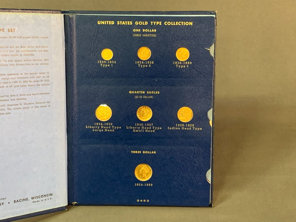 US Gold Type Set 1 Dollar through 20 Dollars