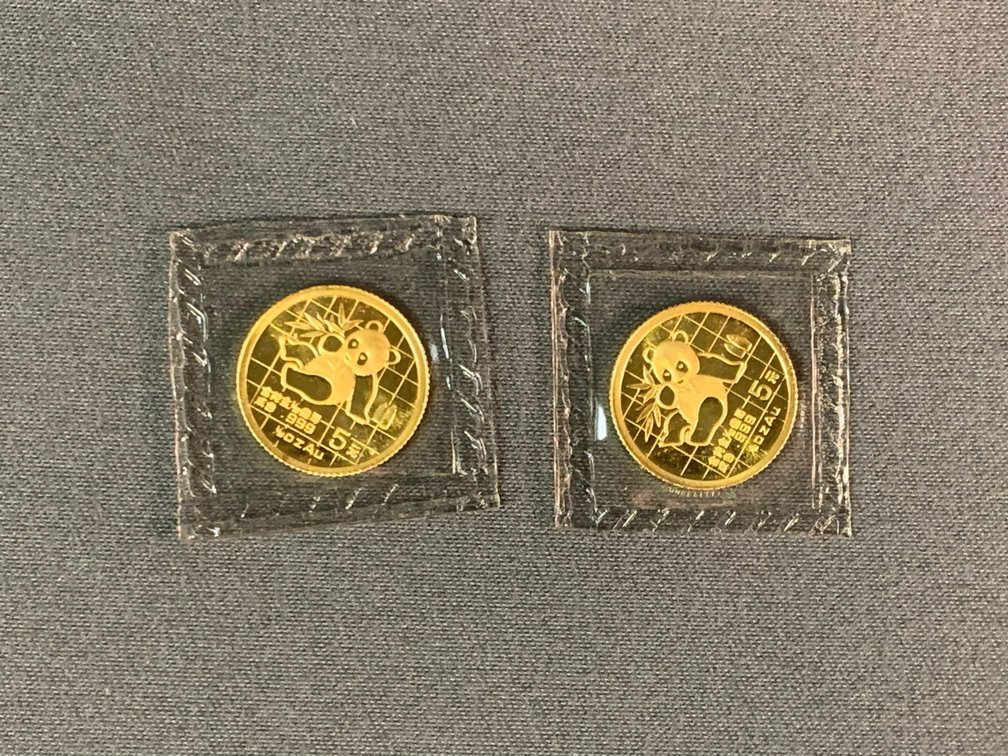 (2) 1989 Chinese 1/20oz Gold 5 Yuan