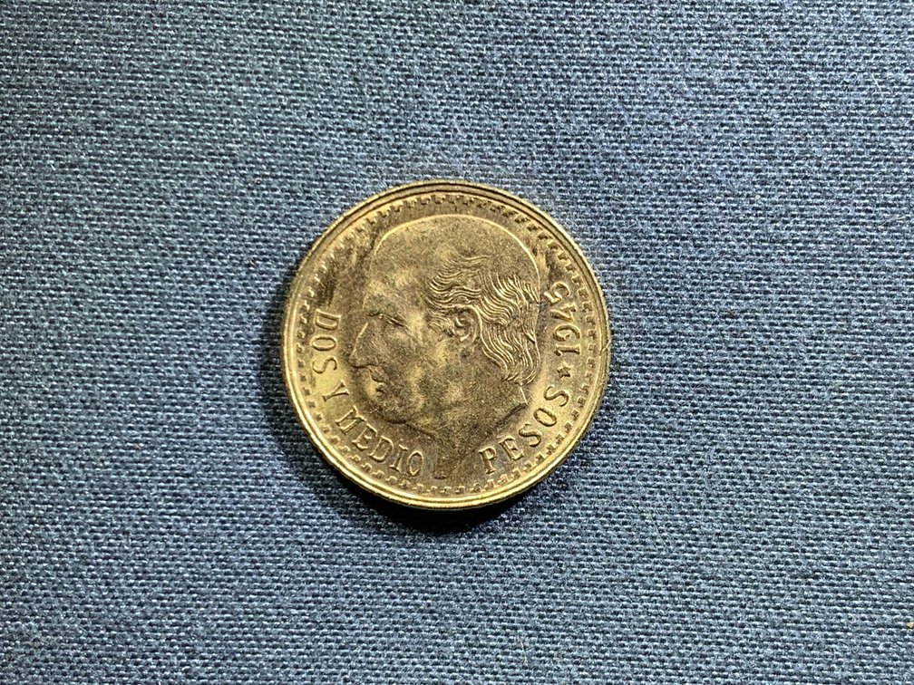 1945 Mexican Gold 2 1/2 Pesos
