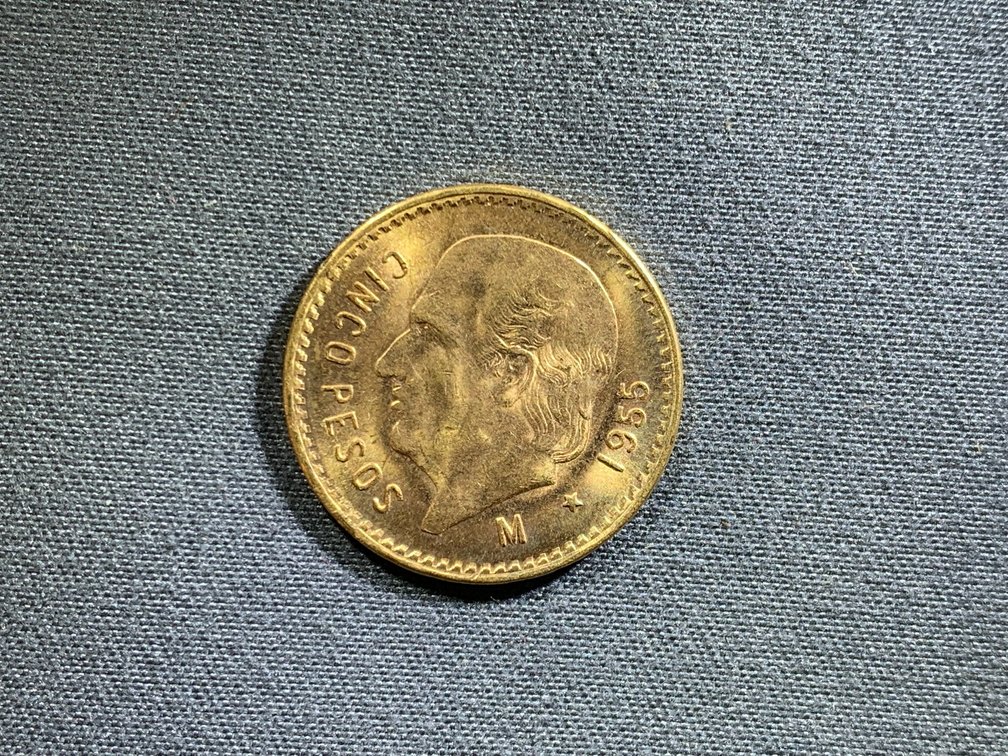 1955 Mexican Gold 5 Pesos