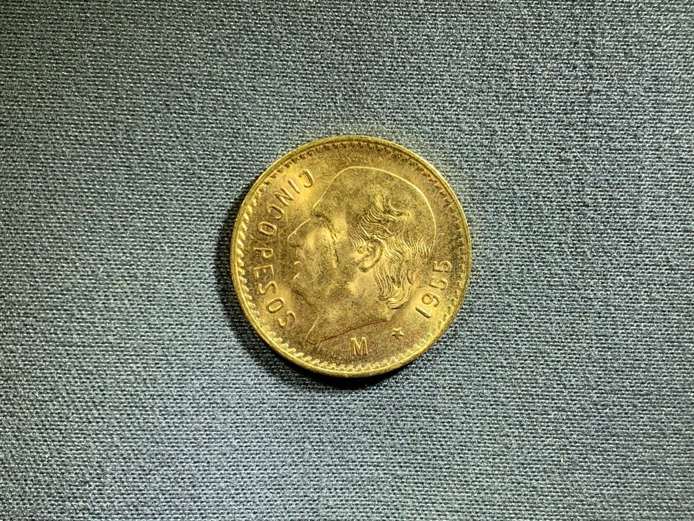 1955 Mexican Gold 5 Pesos