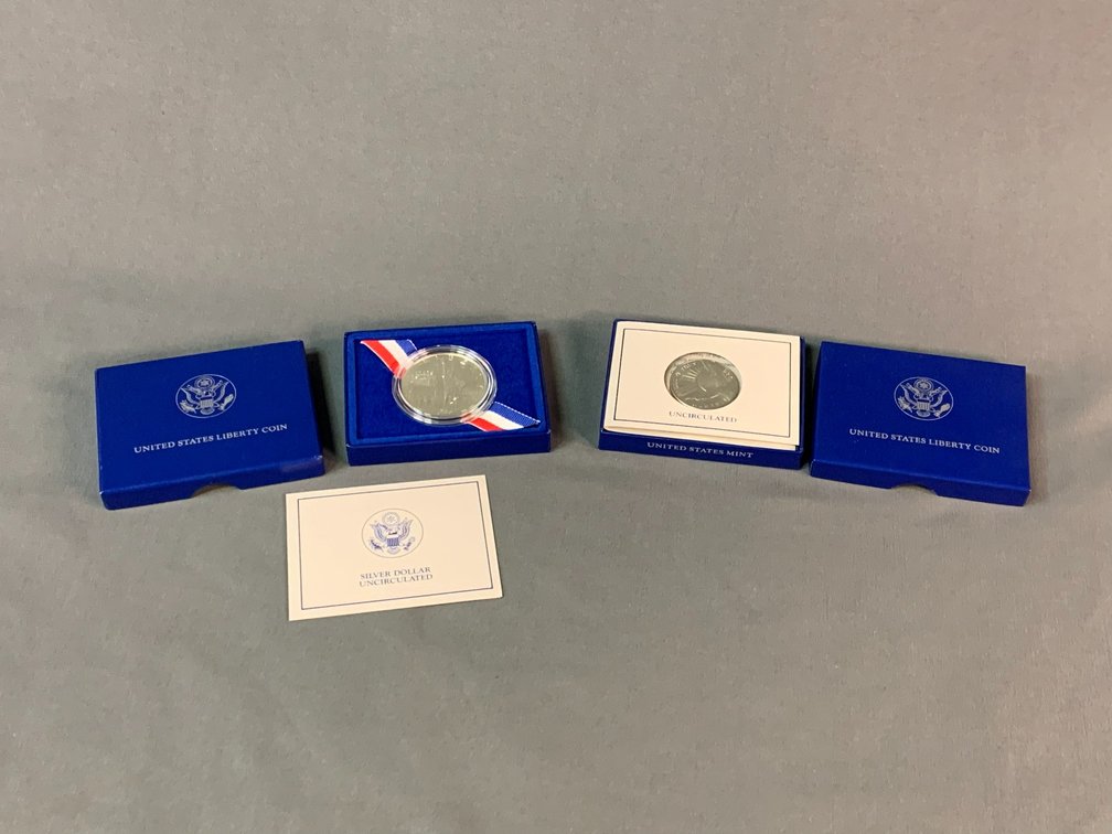 1986 Liberty Commemorative Silver Dollar and Half Dollar