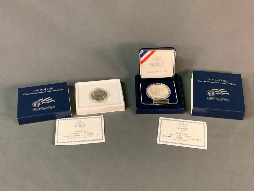 2008 Bald Eagle Commemorative Silver Dollar and Half Dollar