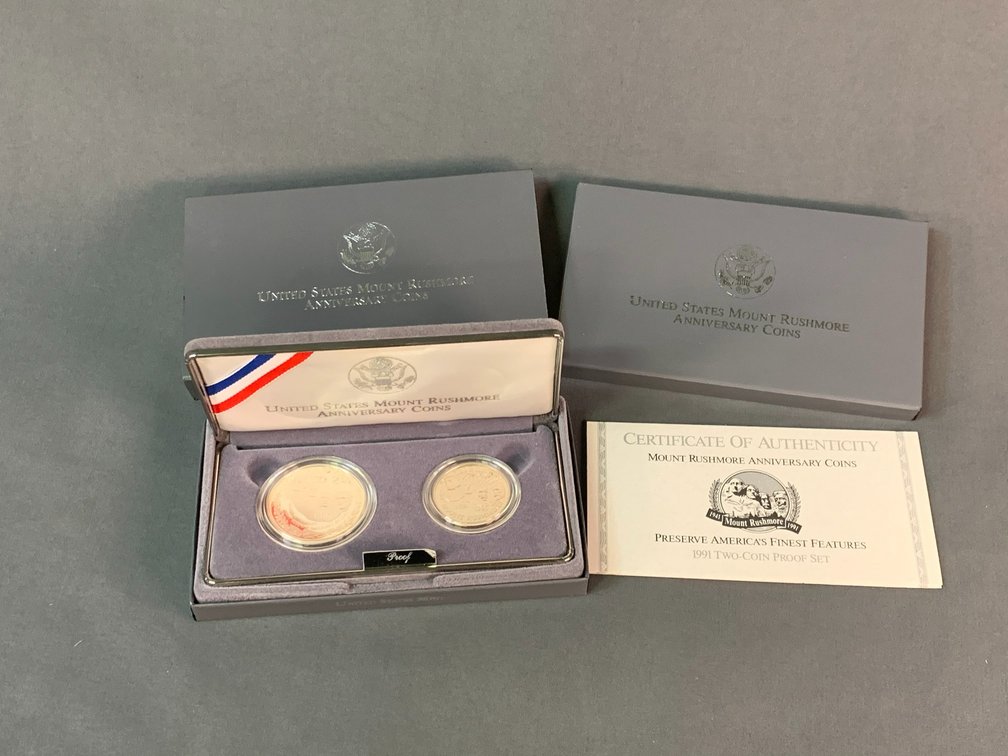 1991 Mount Rushmore Anniversary Coin Set