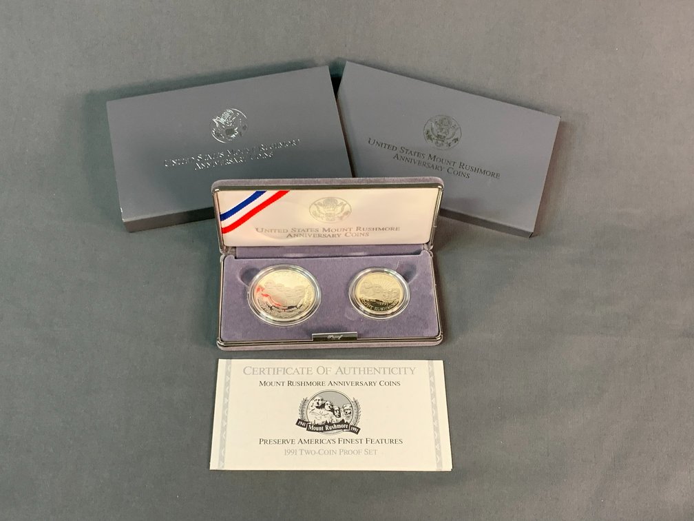 1991 Mount Rushmore Anniversary Coin Set