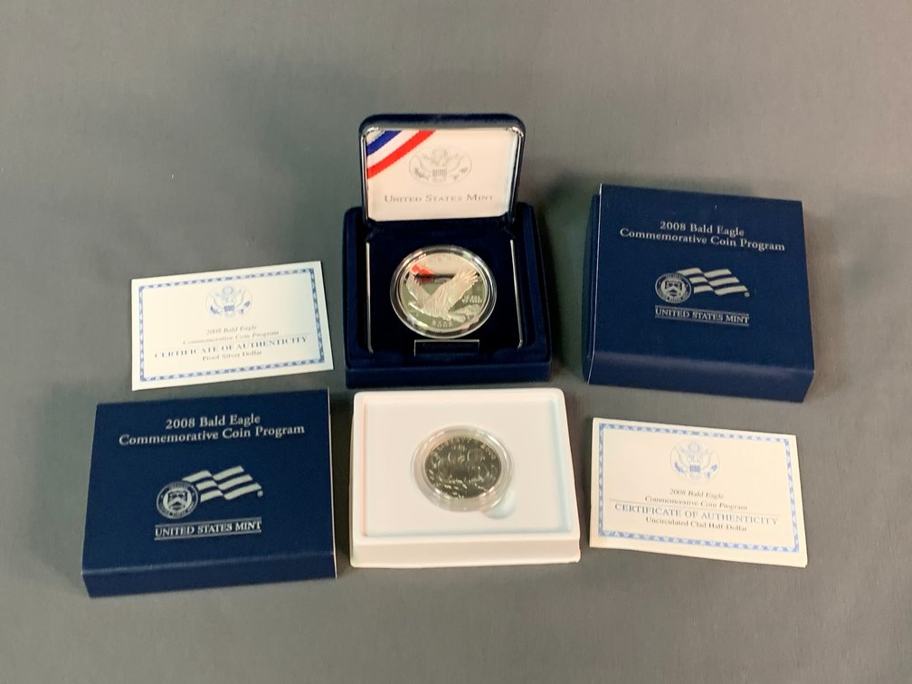 2008 Bald Eagle Commemorative Silver Dollar and Half Dollar