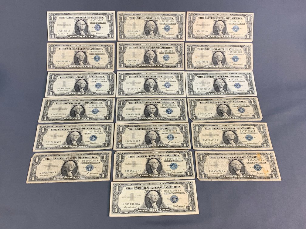 (19) 1957 $1 Silver Certificates