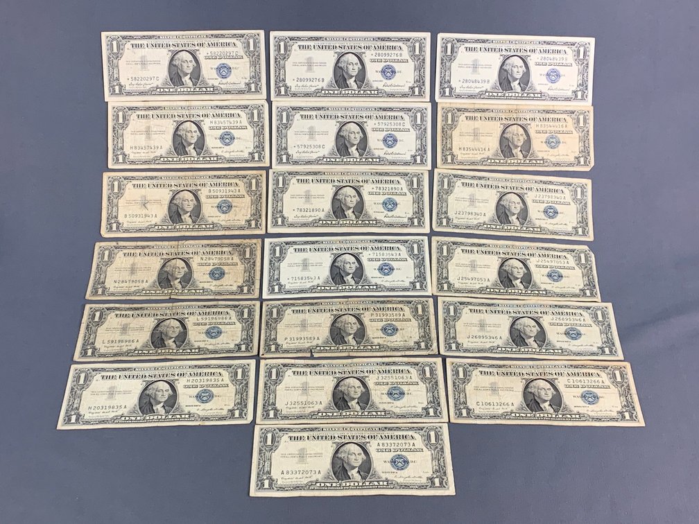 (19) 1957 $1 Silver Certificates