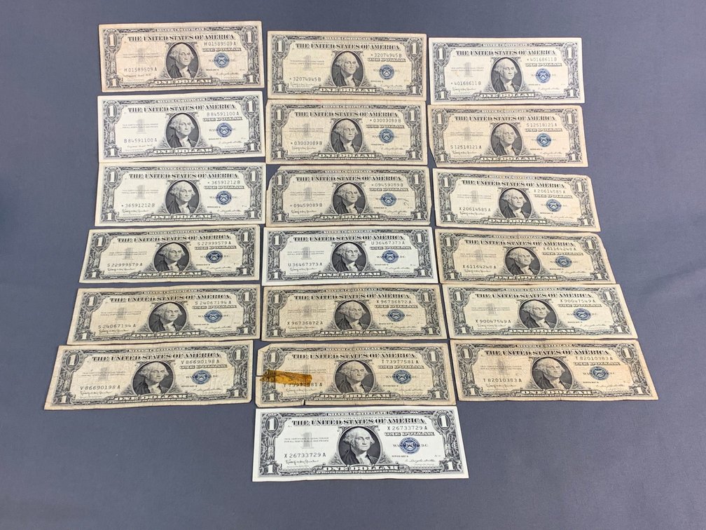 (19) 1957 $1 Silver Certificates