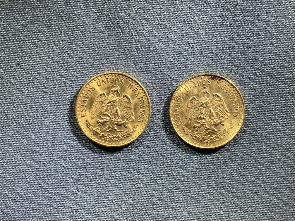 (2) 1945 Mexican Gold 2 Pesos