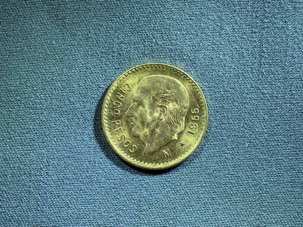 1955 Mexican Gold 5 Pesos