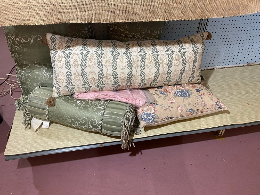Throw pillows, full size sheets