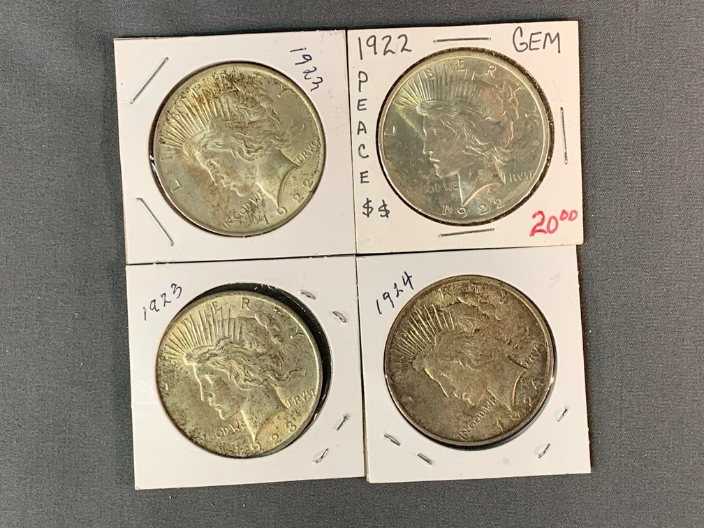 (4) Peace Dollars