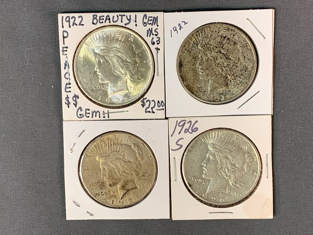 (4) Peace Dollars