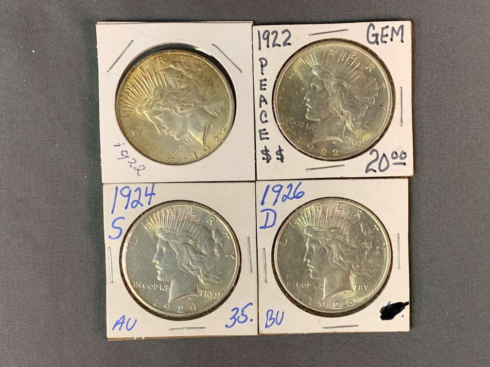 (4) Peace Dollars