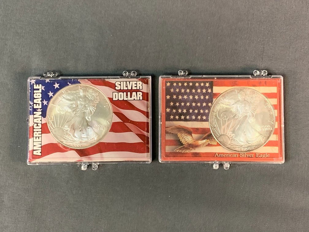 (2) 2000 American Silver Eagles