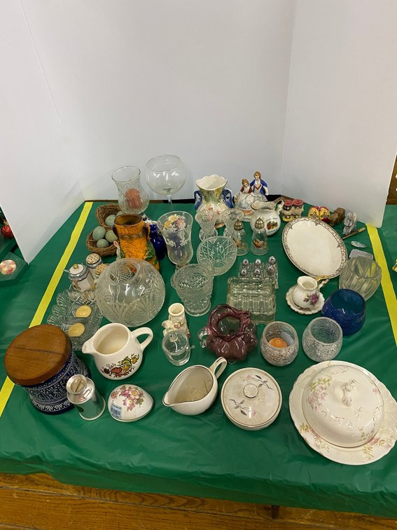 Glassware, Pottery, Misc.