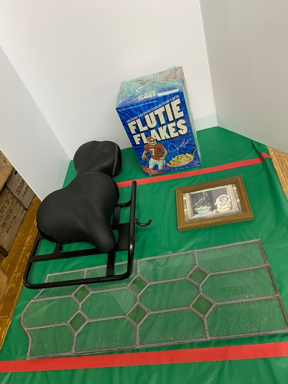 Flutie Flakes Collector's Boxes, Leaded glass window, Etc