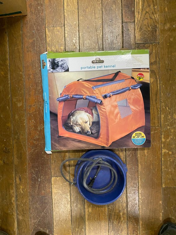 Portable Pet Kennel, Electric Pet Water Bowl