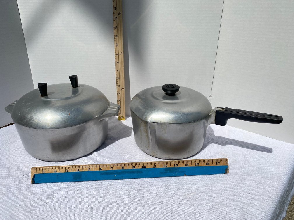 2-Wagner ware Magnalite Pots with Lids