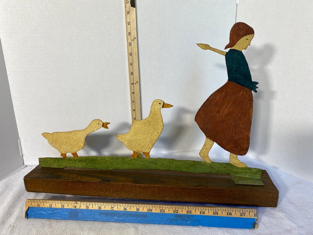 Tin Duck and Girl Decoration