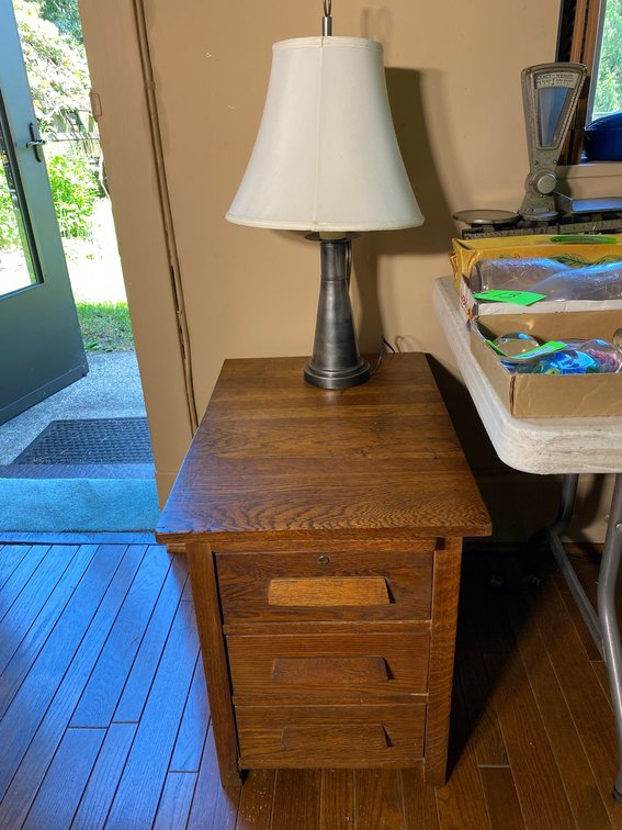 3- Drawer Wooden Night Stand with a Lamp