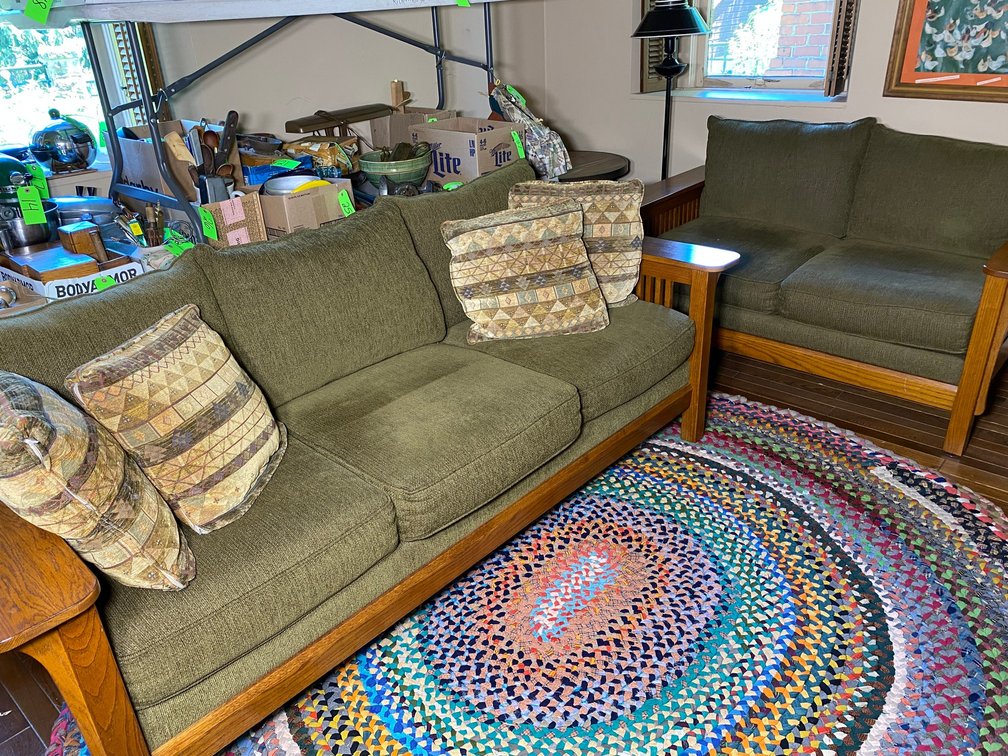 Mission Oak Style Sofa and Love Seat