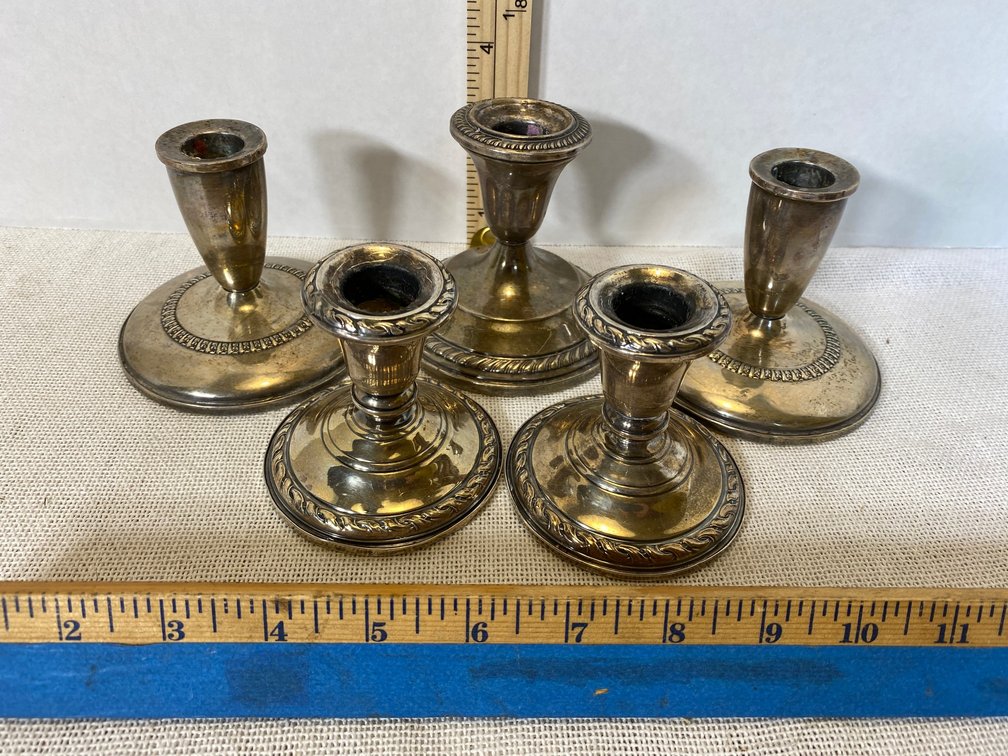 5-Sterling Silver Candle Sticks